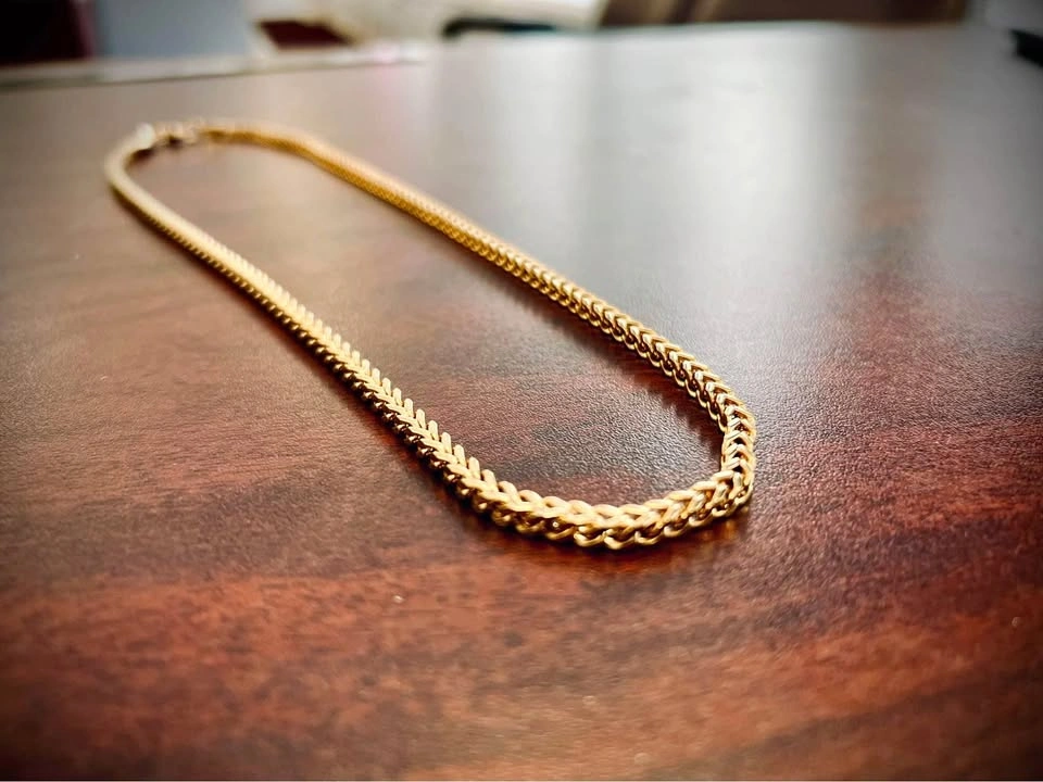 5mm 18K Gold plated Franco link chain. 100% Stainless Steel