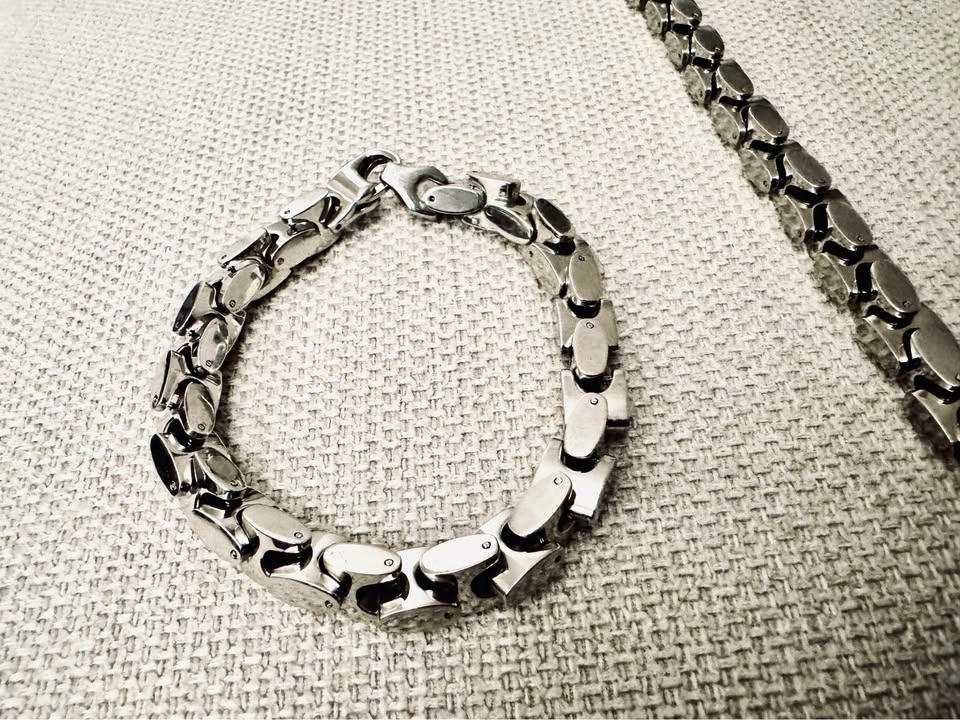 Solid 316L Stainless Steel Bracelet | Heavy Polished Link - photo 2