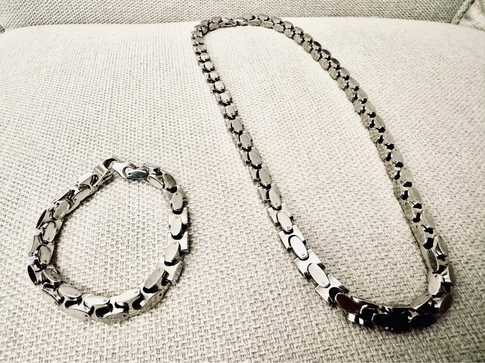 Solid 316L Stainless Steel Bracelet | Heavy Polished Link - photo 3