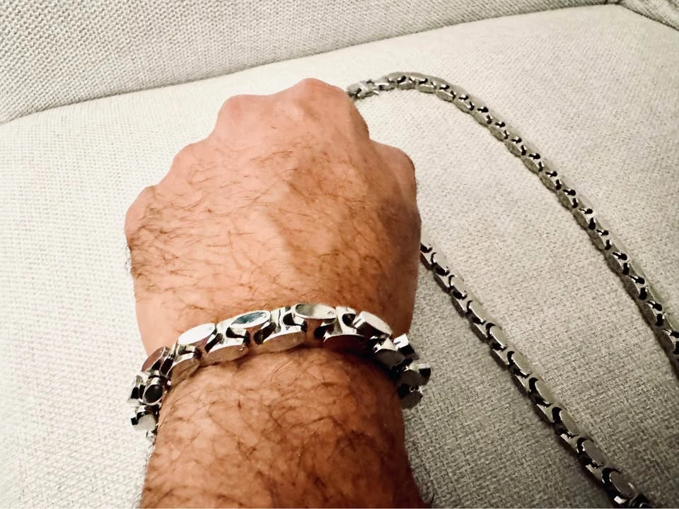 Solid 316L Stainless Steel Bracelet | Heavy Polished Link - photo 5