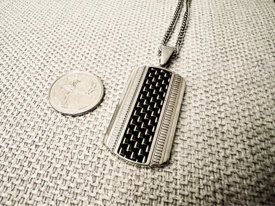 Carbon Fiber Dog Tag Pendant – 316 Stainless Steel - photo 4