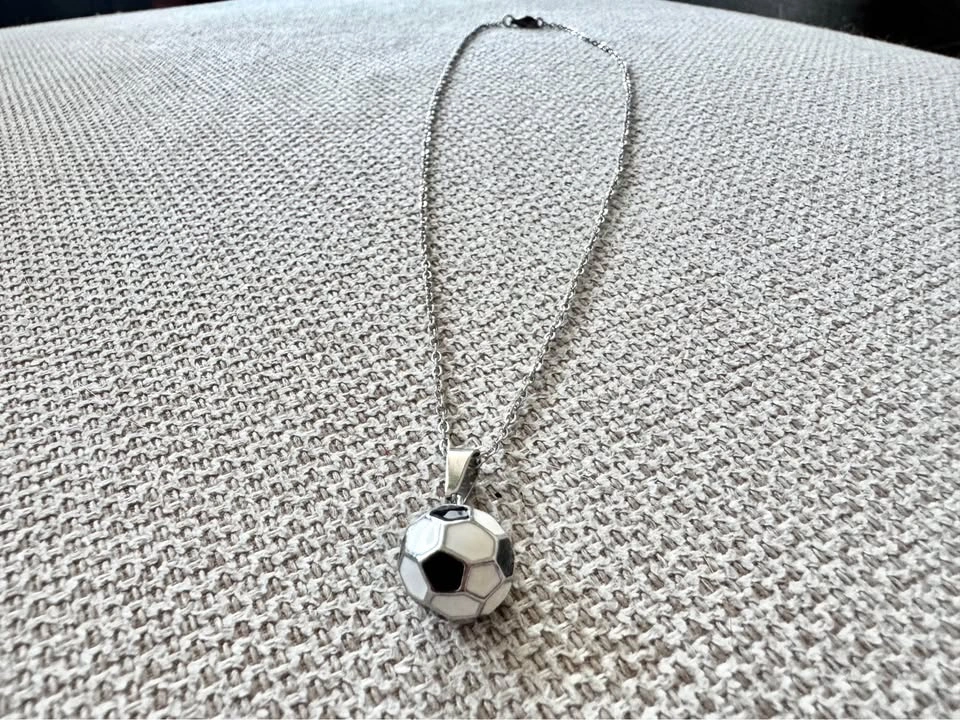 Soccer Ball Pendant Chain – 18K Gold Plated & Stainless Steel - photo 3