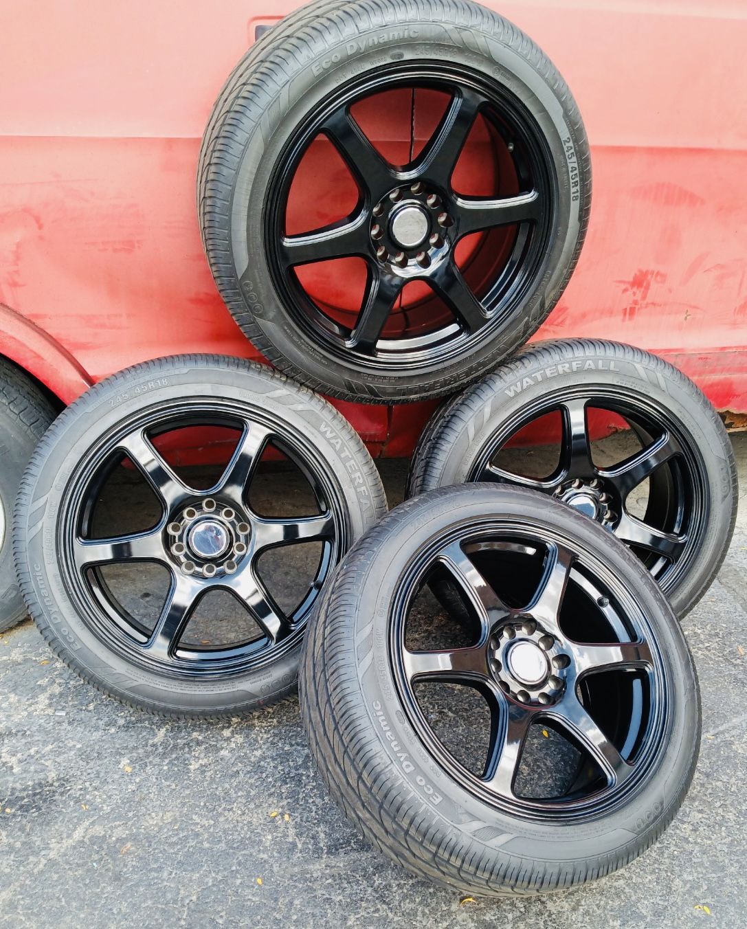 RACELINE BLACK 4 WHEELS & TIRES-R18” - photo 4