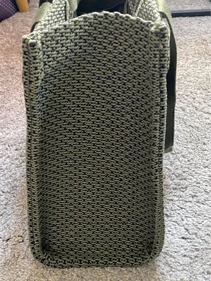 Green Structured Canvas Tote Bag - photo 4