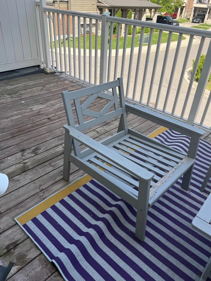 4-Piece Grey Wooden Outdoor Patio Conversation Set - photo 4