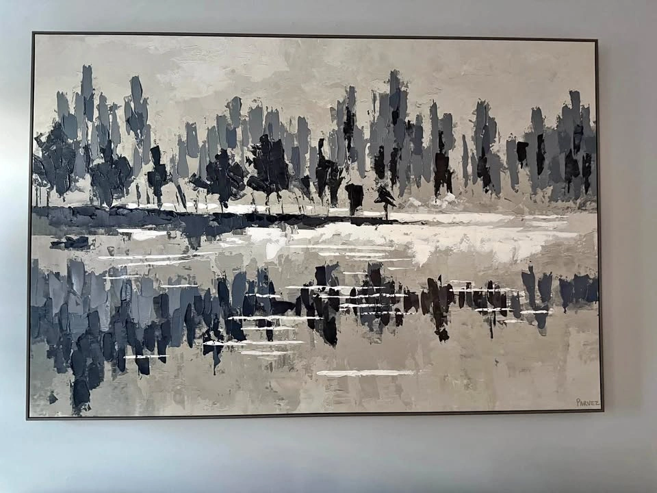 Large Parvez Abstract Landscape Painting
