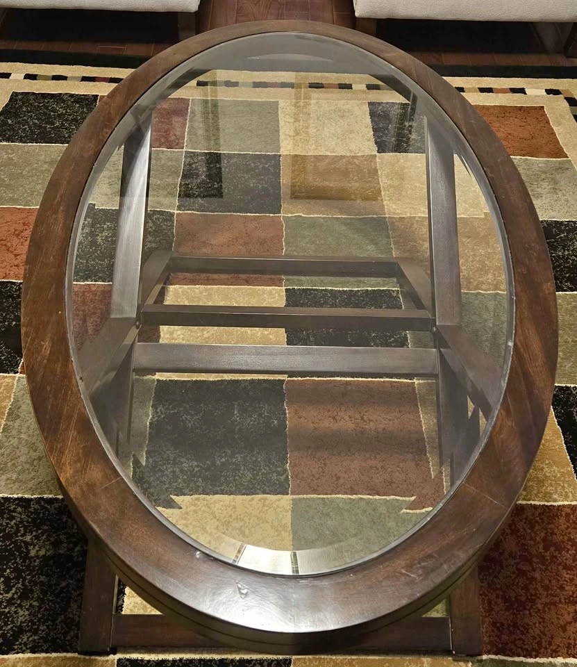 Center table wood and glass