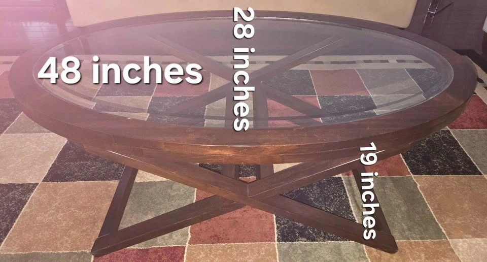 Center table wood and glass - photo 2