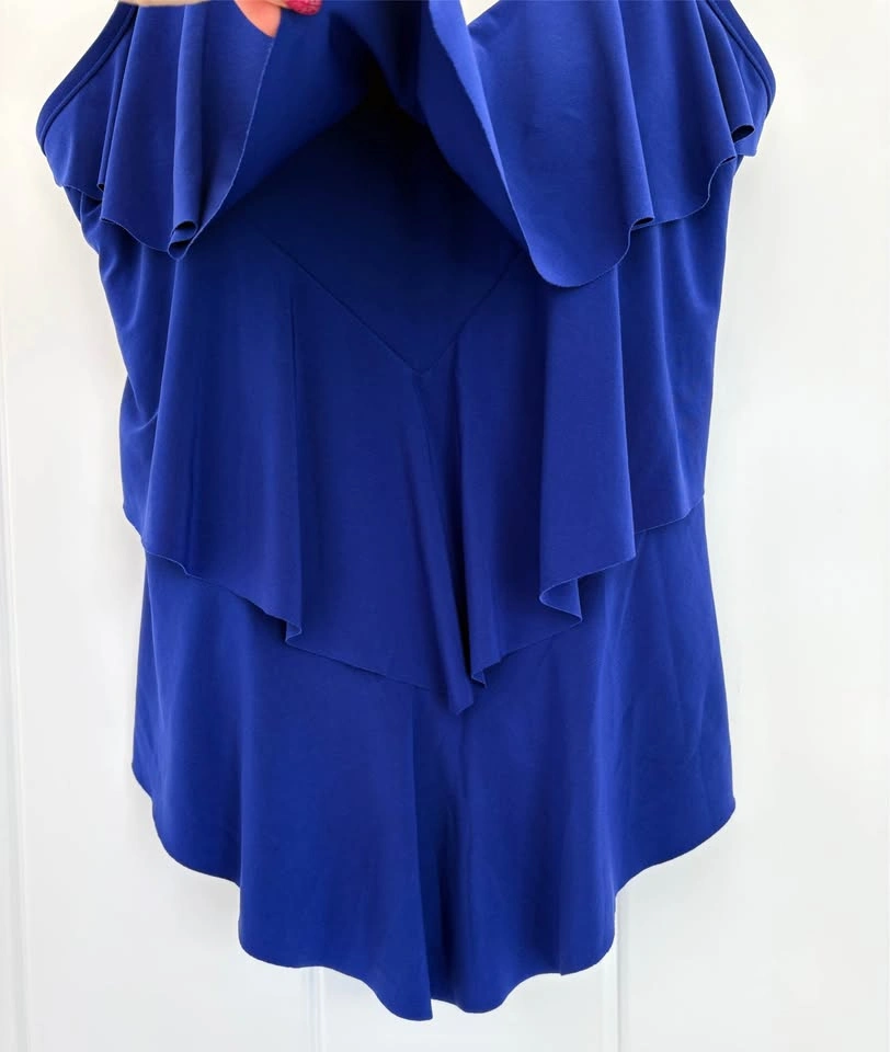 Magicsuit Rita Ruffle Tiered Swim Tankini Top Softcup Blue Size - photo 3