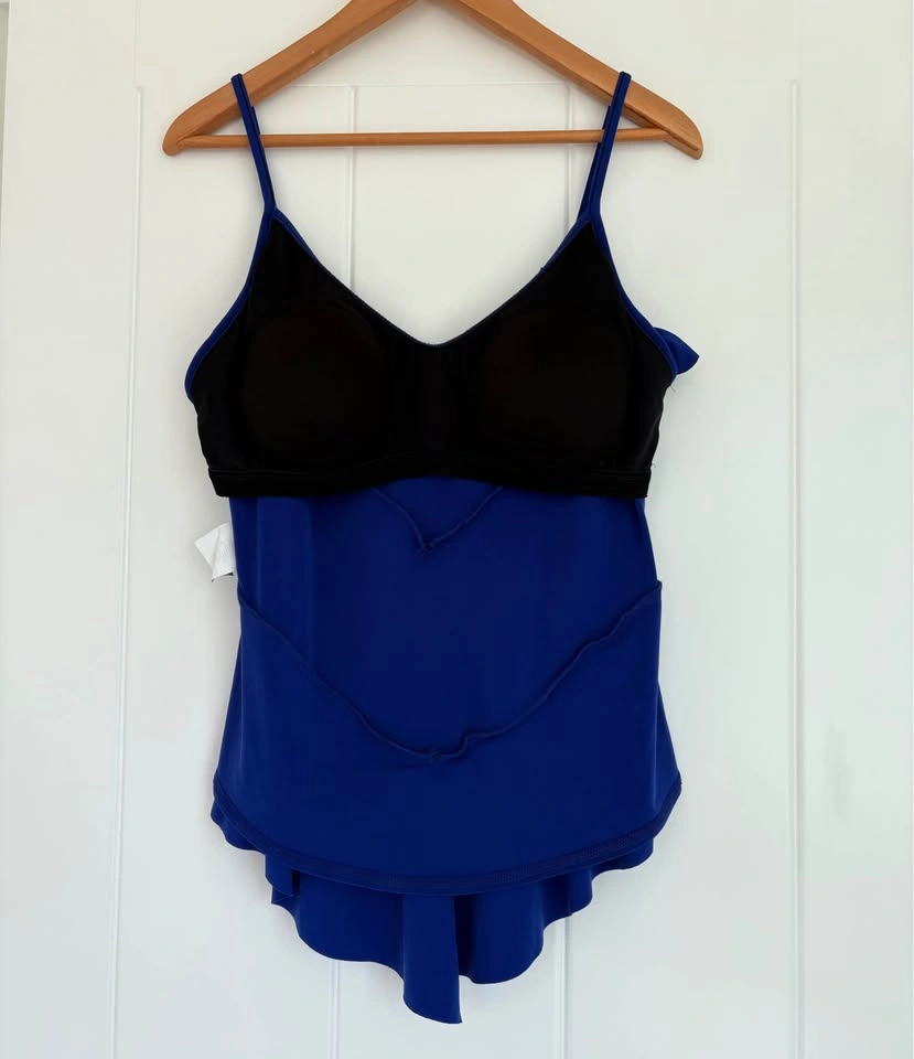 Magicsuit Rita Ruffle Tiered Swim Tankini Top Softcup Blue Size - photo 5