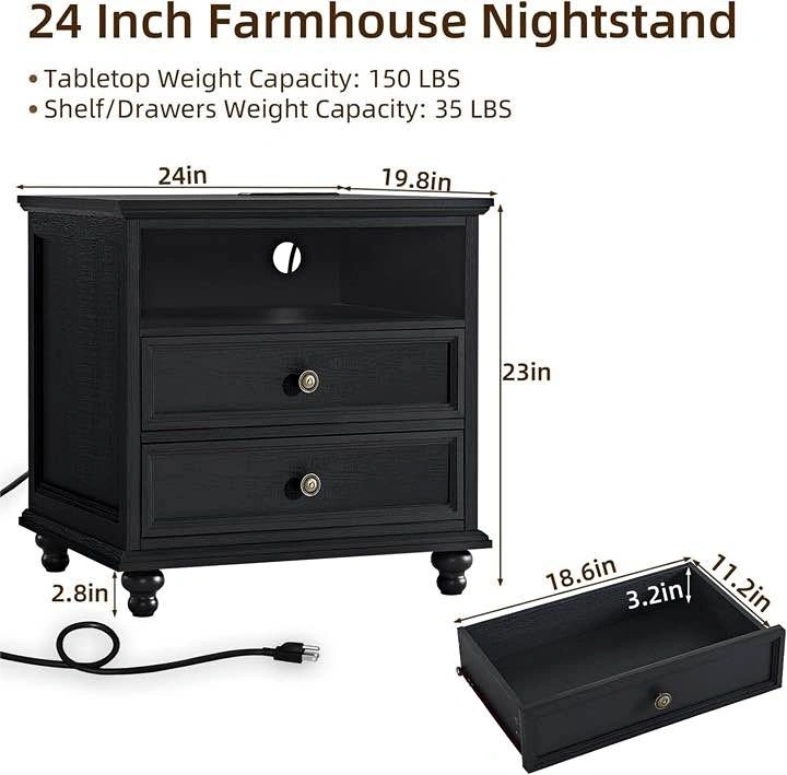 24” Farmhouse Side Table / Nightstand