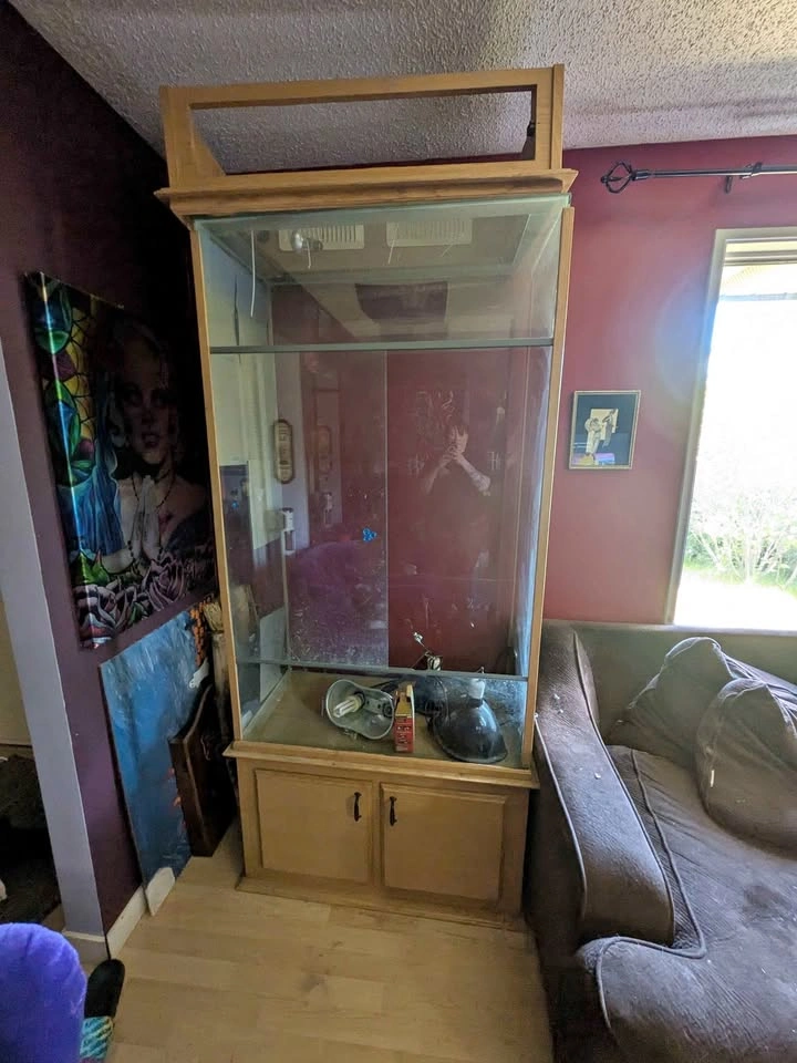Custom Large Terrarium with storage 7ft 1/4 in (must pick up)