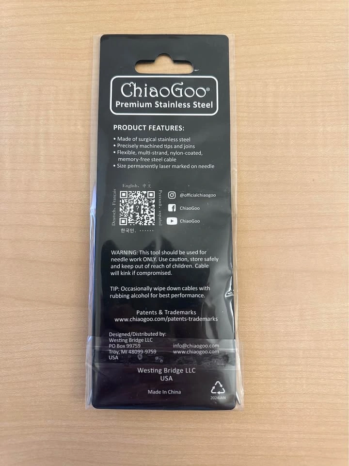 Chiaogoo SS Red Lace Circular knitting needles 16 inch US 10 - photo 2
