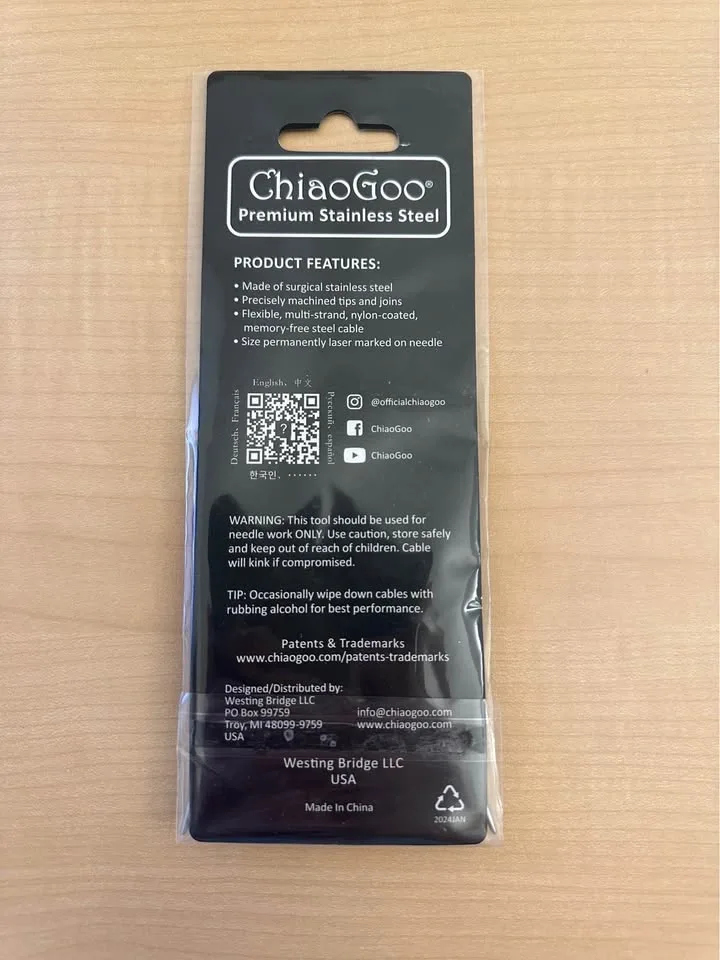 Chiaogoo SS Red Lace Circular knitting needles 16 inch US 10 - photo 2