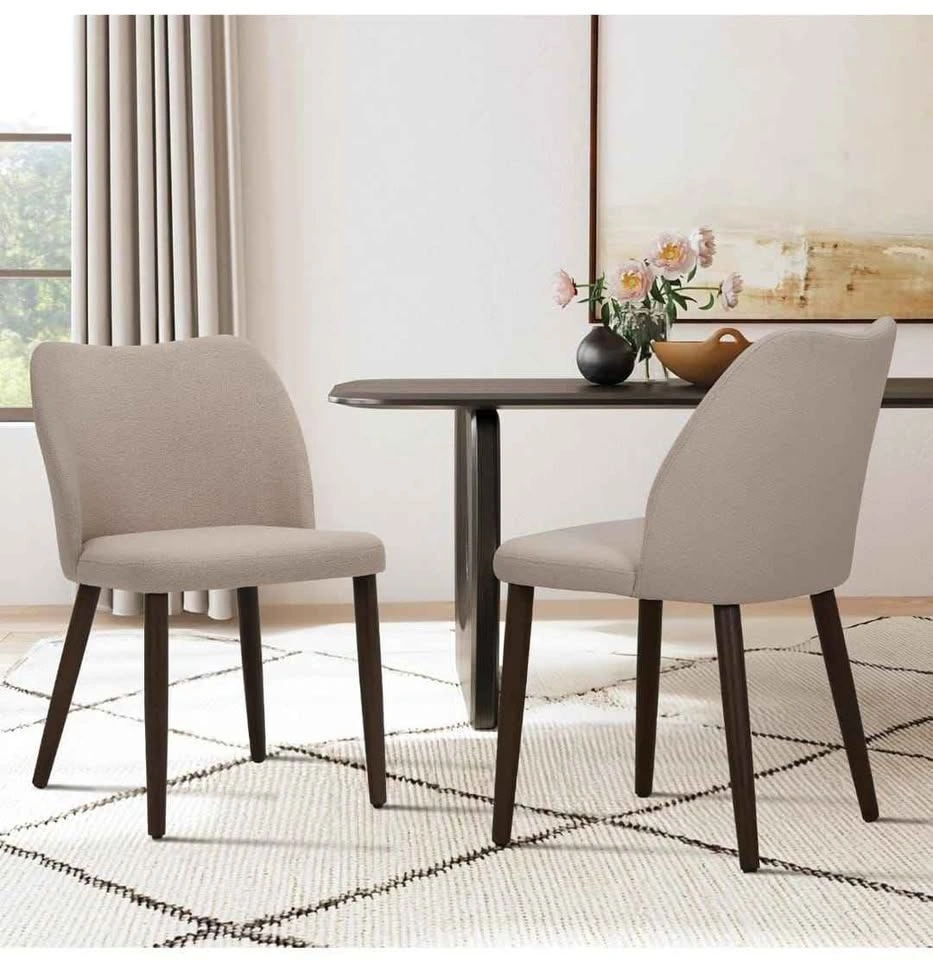 Brand New COLAMY Upholstered Dining Chairs (Set of 2) – Camel Fa