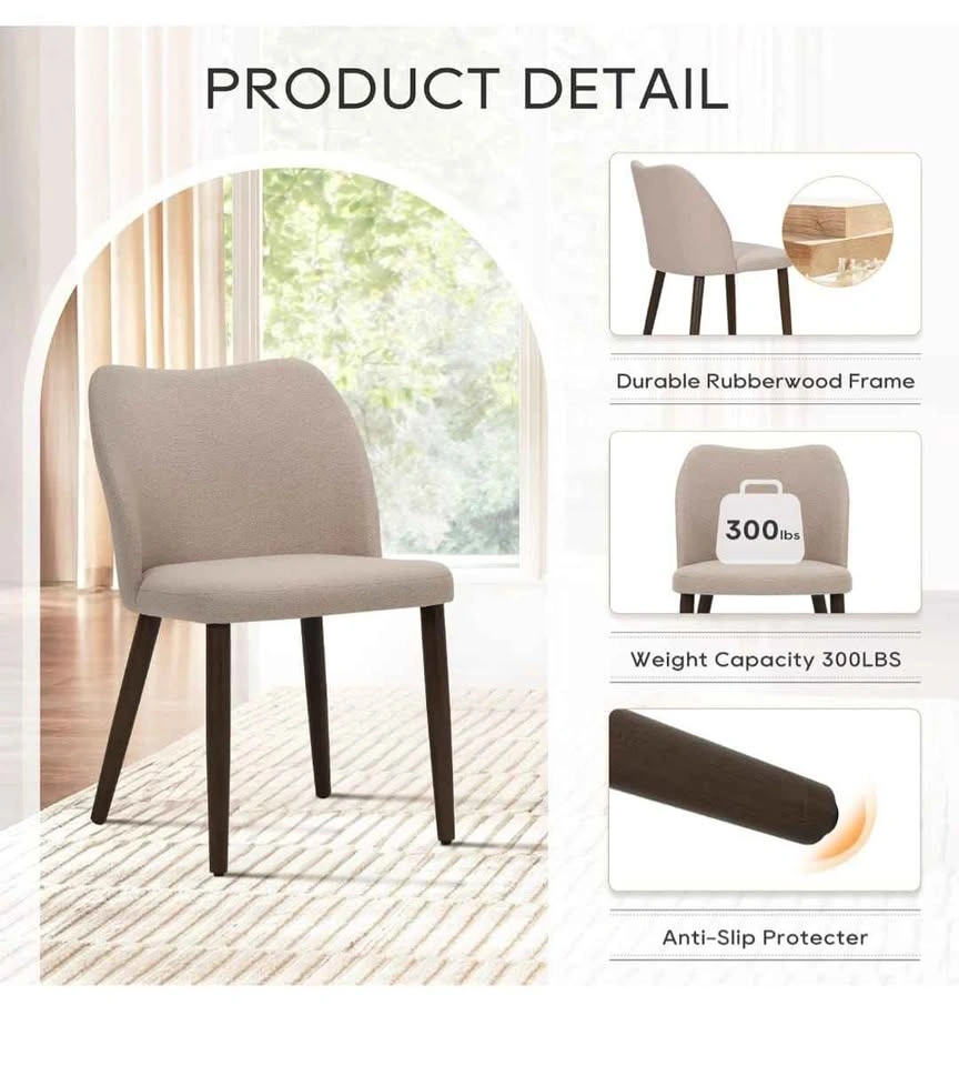 Brand New COLAMY Upholstered Dining Chairs (Set of 2) – Camel Fa - photo 2