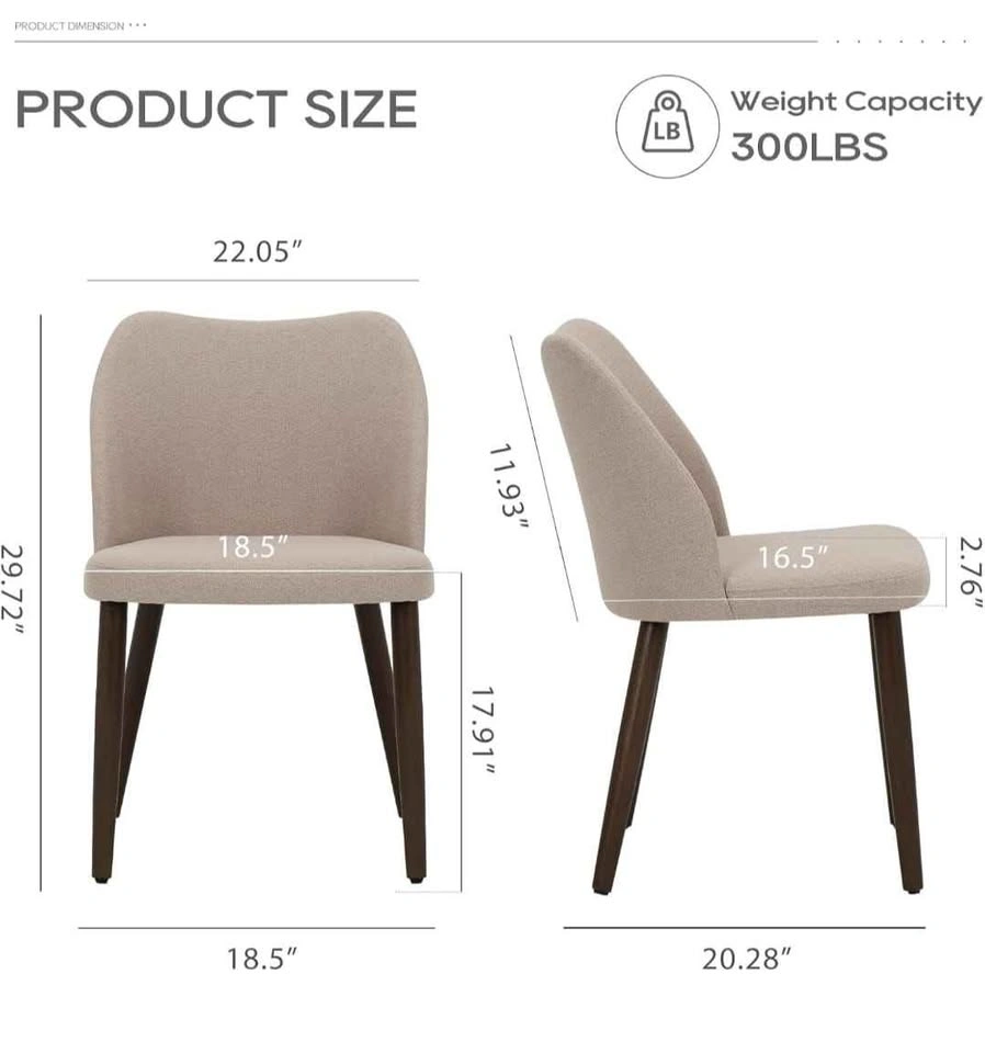 Brand New COLAMY Upholstered Dining Chairs (Set of 2) – Camel Fa - photo 3