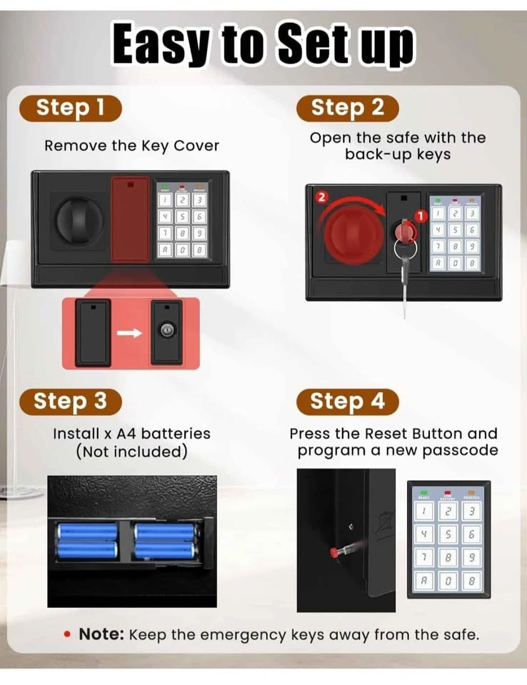 New 2.6 CuFt Digital Safe Box - Fireproof & Waterproof Bag - photo 2