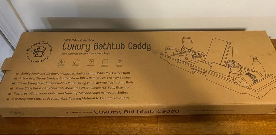 BNIB Bamboo Bath Caddy - photo 2