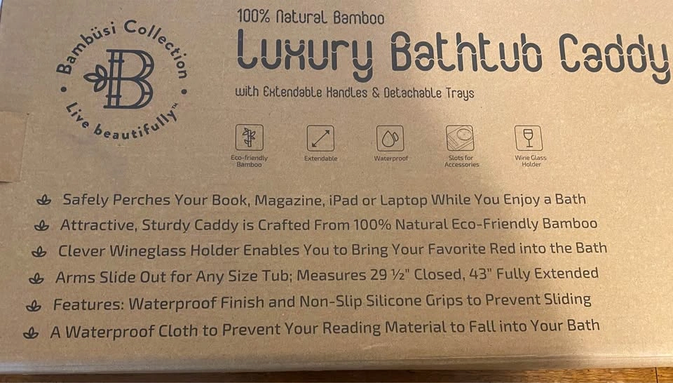 BNIB Bamboo Bath Caddy - photo 3