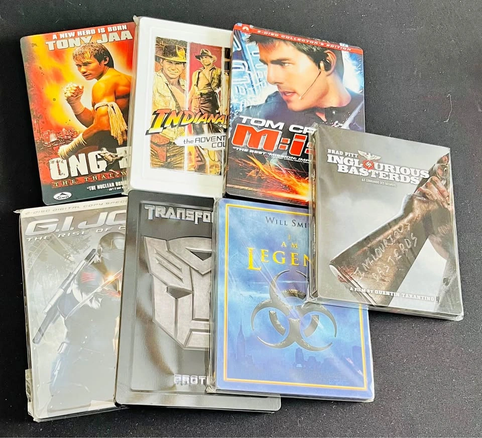 7 Steel-book Movie Lot - DVD and BluRay