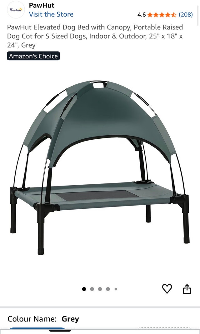Outdoor dog bed with canopy