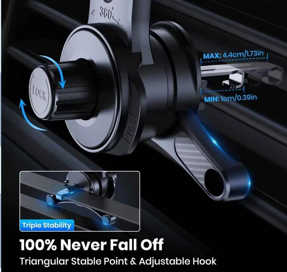 Car Phone Mount Holder, 3-Point Support 360° Rotating Arm - photo 4