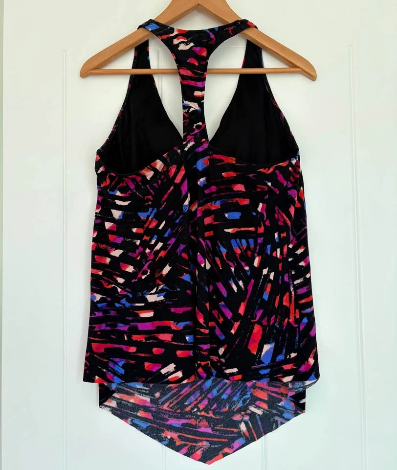 Magicsuit Kaleidescope Print Racerback Tankini Swim Top Size 10 - photo 3