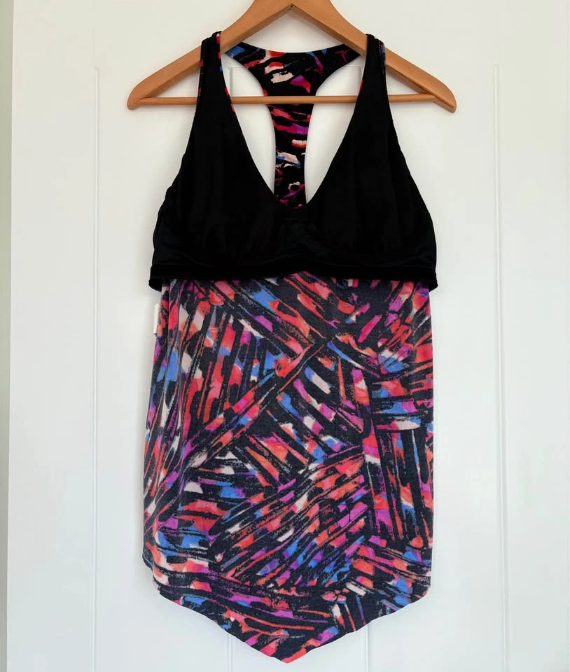 Magicsuit Kaleidescope Print Racerback Tankini Swim Top Size 10 - photo 4