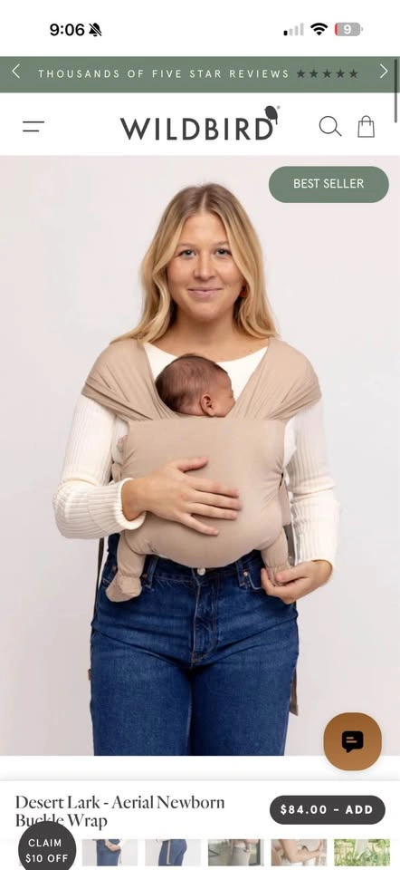 Wildbird Desert Lark Aerial Newborn Buckle Wrap - photo 3