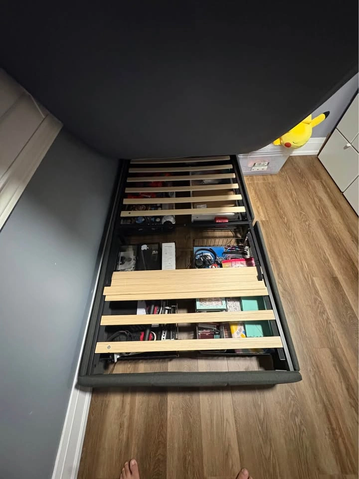 Rolanstar Twin Bed Frame with Storage, Charging Station & Mattre - photo 4