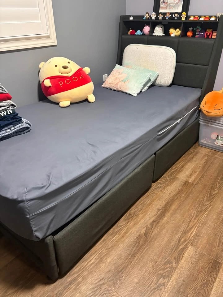 Rolanstar Twin Bed Frame with Storage, Charging Station & Mattre - photo 5