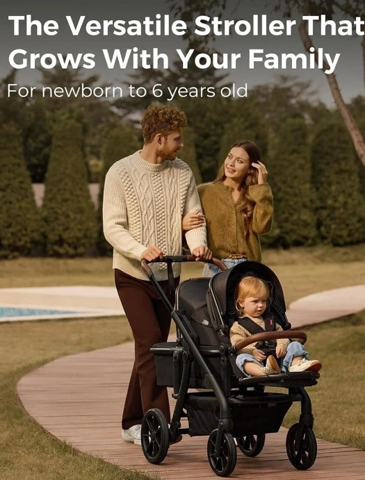 Momcozy Baby Stroller, Convertible Single-to-Double-to-Wagon - photo 3