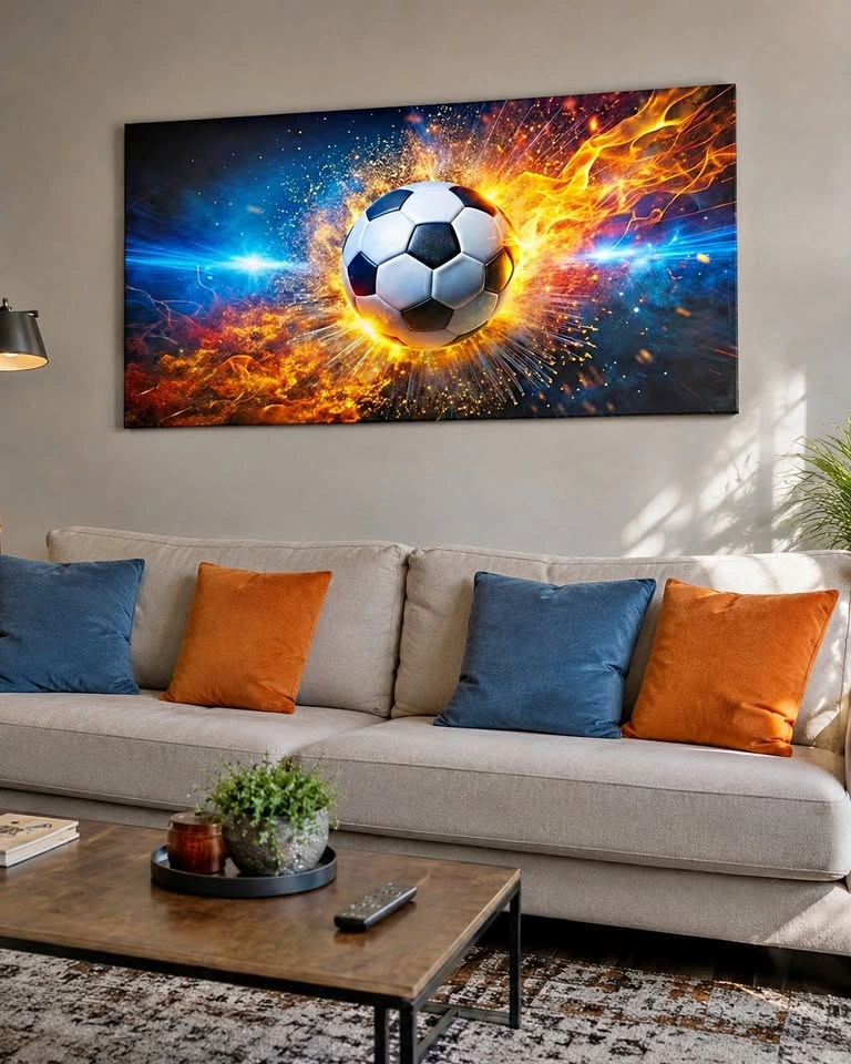 52 x 24 Soccer Ball Canvas Wall Art