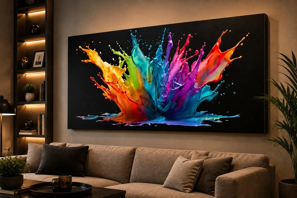Large 52" x 24" Color Splash Canvas Wall Art