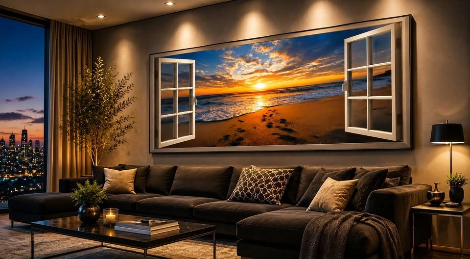 Massive 75 by 35 inches Luxury Beach Sunset Canvas