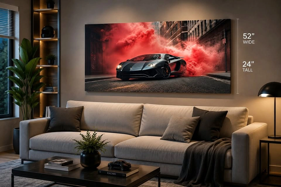 Luxury Supercar Canvas – Large 52 by 24” Wall Art