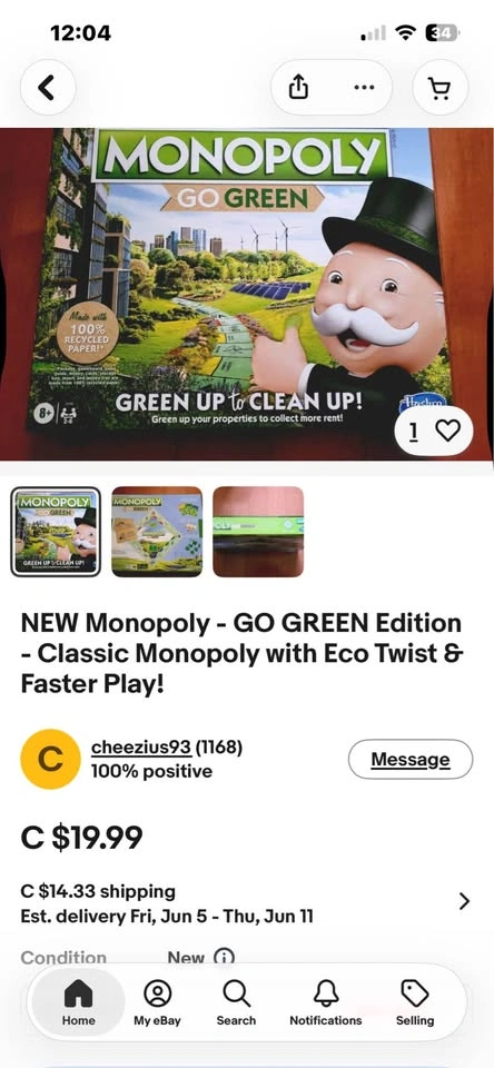 Monopoly Go Green Edition - Pieces still in OG packaging - photo 4