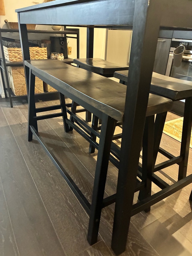 Counter Height Dining Table Set with Bench and Stools - photo 3