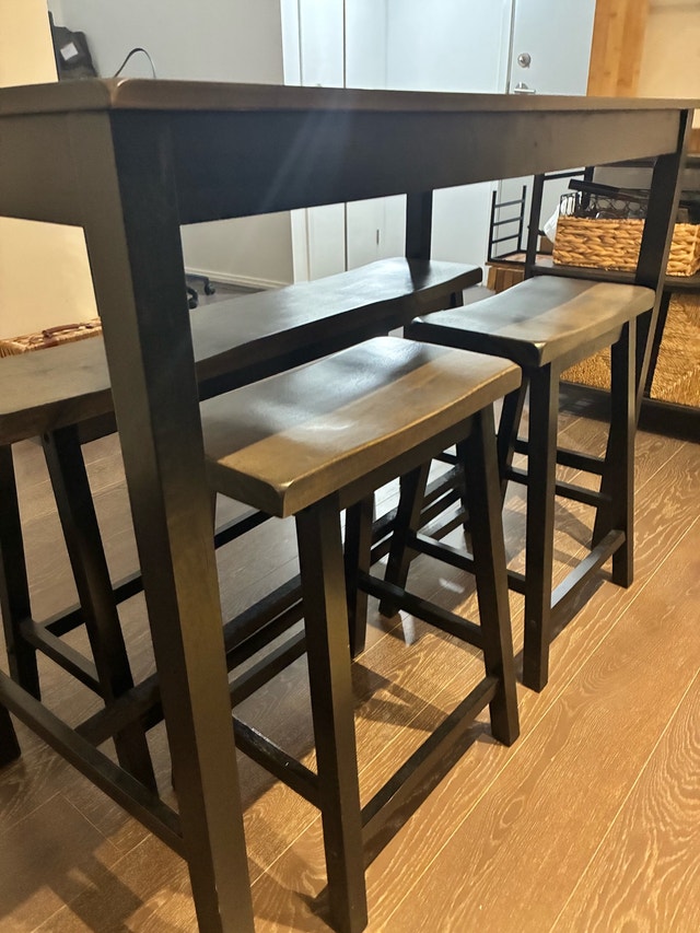 Counter Height Dining Table Set with Bench and Stools - photo 5