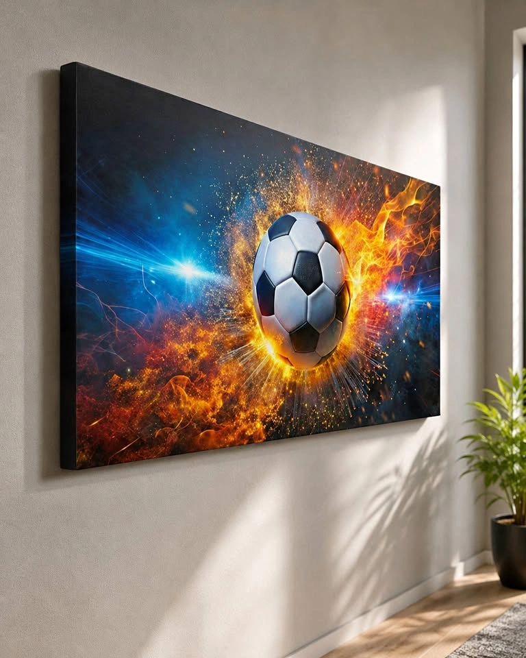 Soccer Ball Wall Art | Football Canvas Print | Large Sports Wall