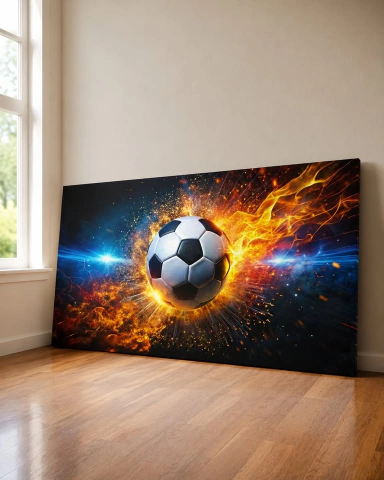 Soccer Ball Wall Art | Football Canvas Print | Large Sports Wall - photo 2