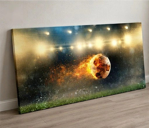Football Soccer Canvas Print | 44 x 20 Sports Wall Art