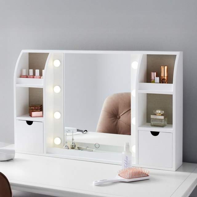 Marquee Beauty Storage Mirror (32"x20")- White