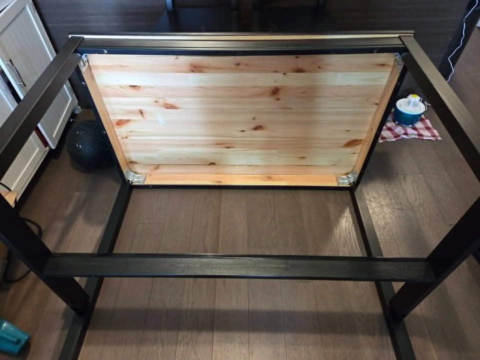 Ikea Bar table and 4 bar stools, black stained pine - photo 2