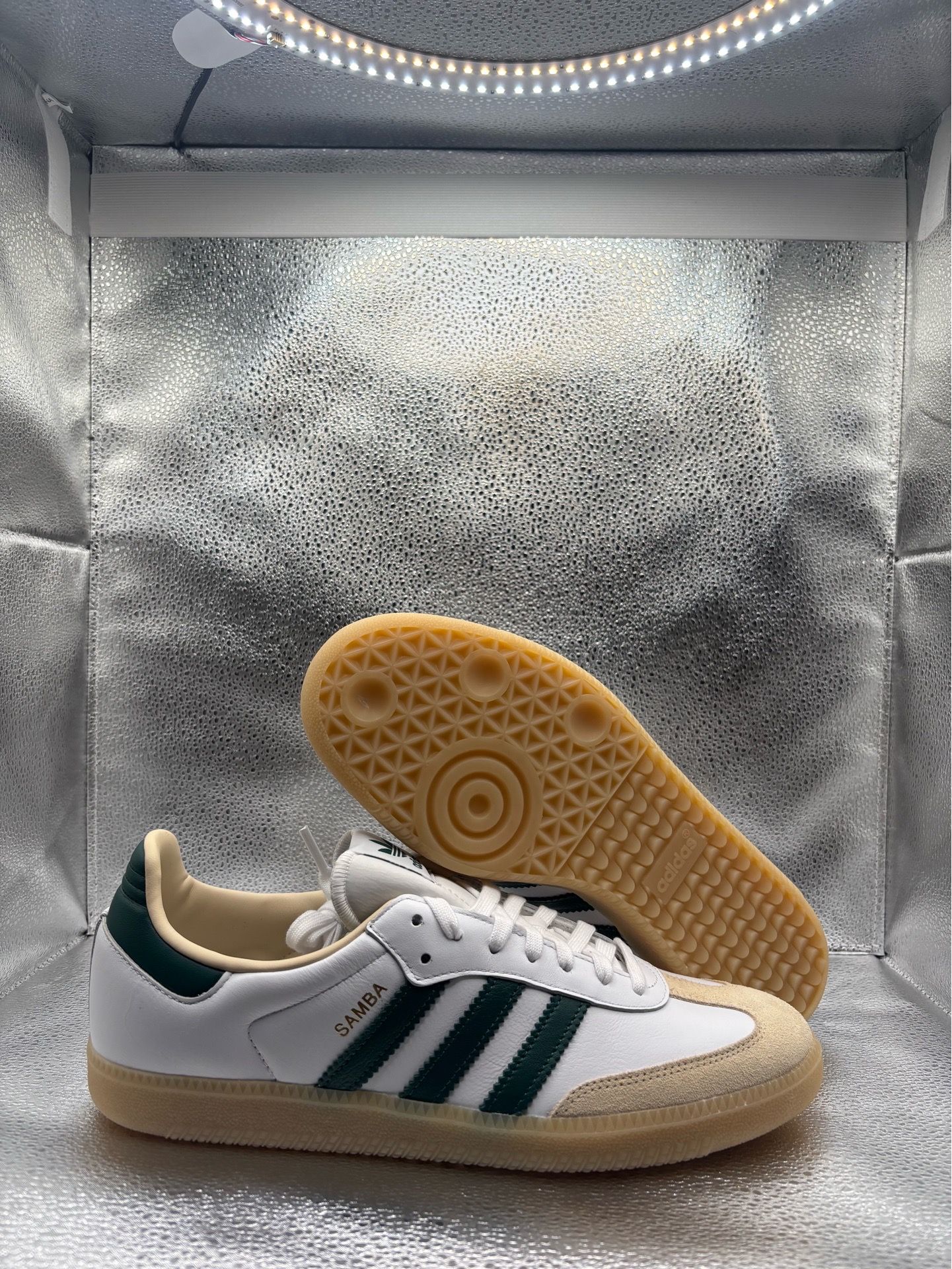 Adidas samba og cloud white collegiate green gum