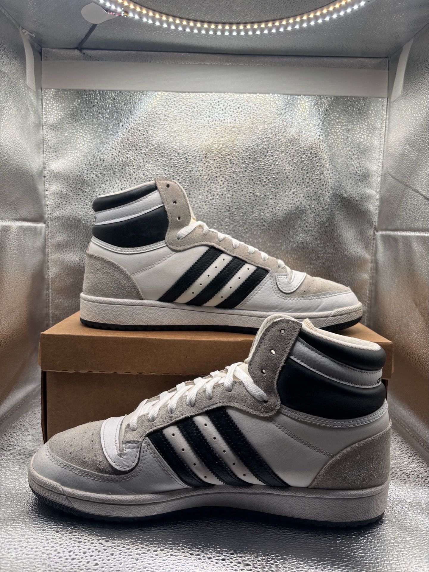 Adidas top ten high white black taupe - photo 5