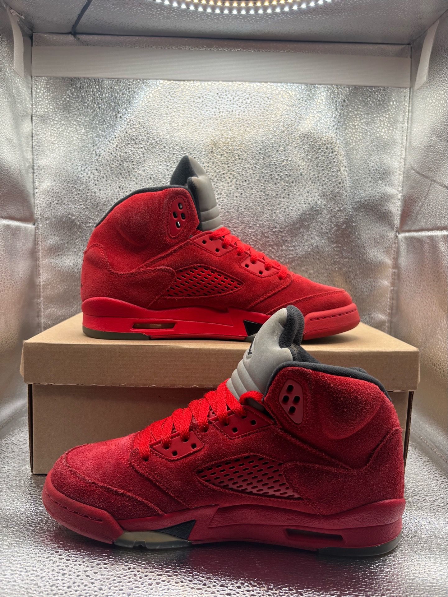Air Jordan 5 red suede GS - photo 5