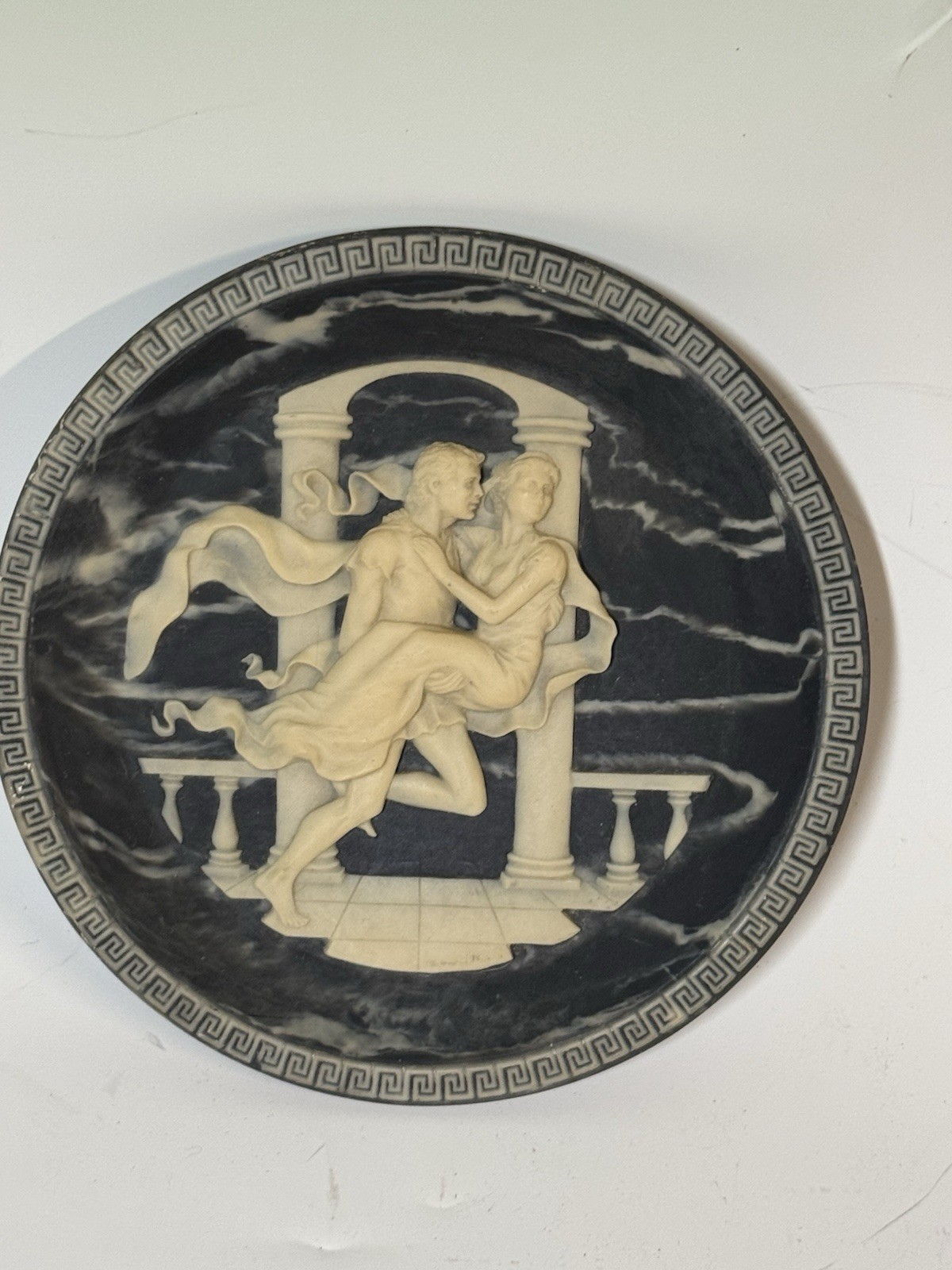 Fall of Troy Incolay Studios Helen and Paris carved stone plate