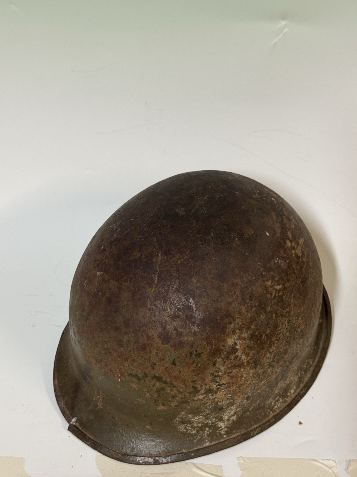 M1 helmet with lining rusty, original webbing, chinstrap